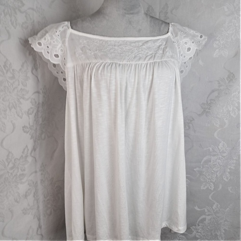 Torrid Knit Square-Neck Eyelet Top